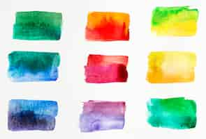 Free photo colorful watercolor brush strokes