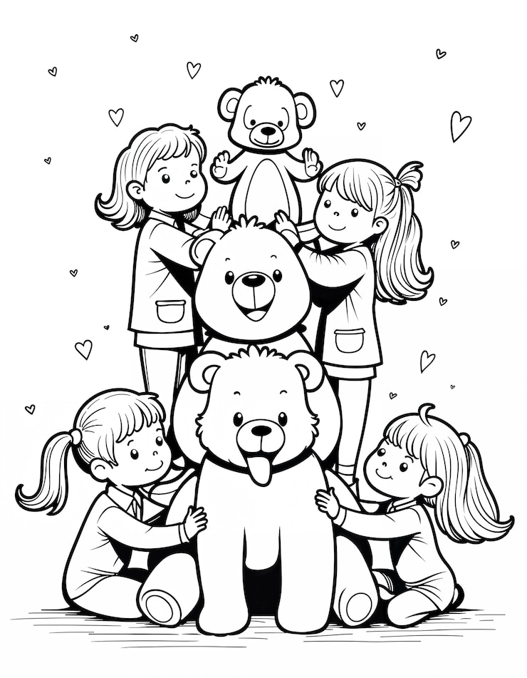 Free Photo coloring book illustration design