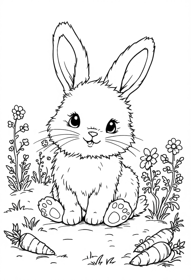 Free Photo coloring book page illustration