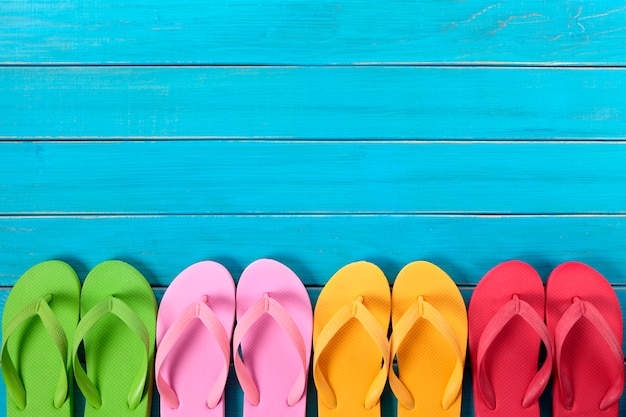 Free photo coloured fli flops collection