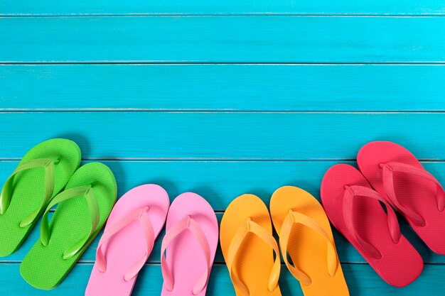 Coloured flip flops collection