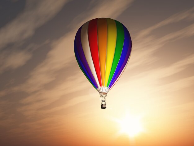 Coloured hot air balloon