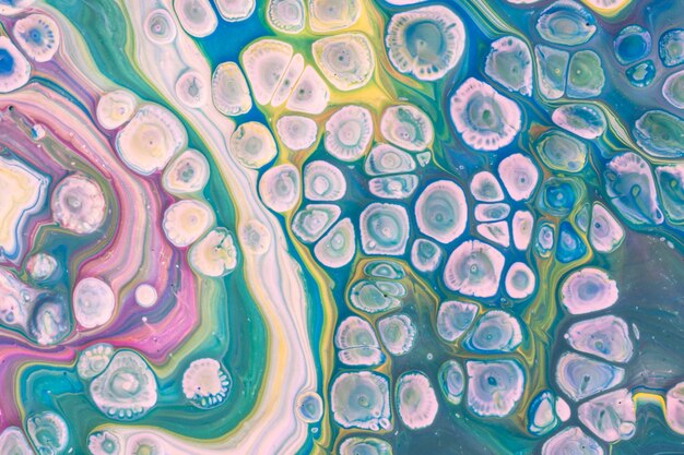 Free Photo colourful bubbles acrylic painting