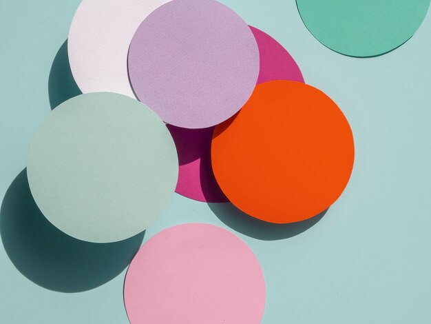 Colourful circles of paper geometric background