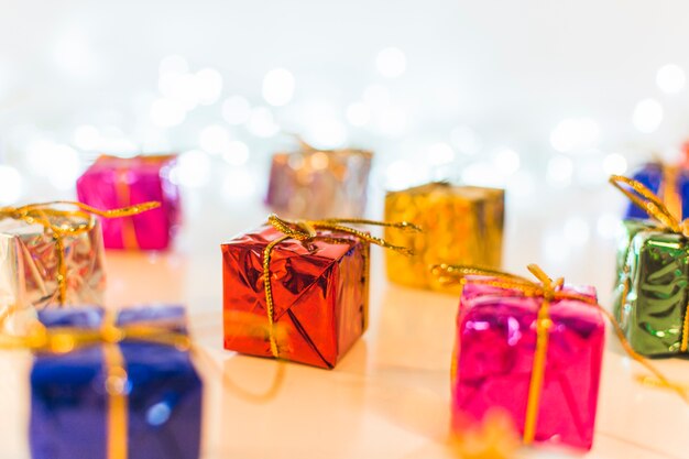 Colourful decorative present boxes 