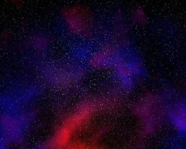 Colourful night sky with nebula and star field