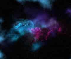 Бесплатное фото Красочное ночное небо со звездами и туманностью