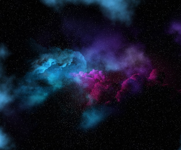 Colourful night sky with stars and nebula