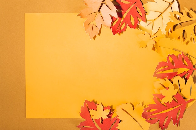 Colourful paper leaflets on table