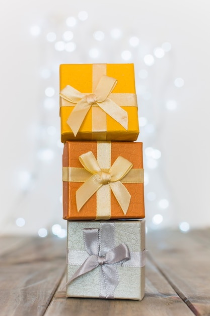 Free photo colourful present boxes