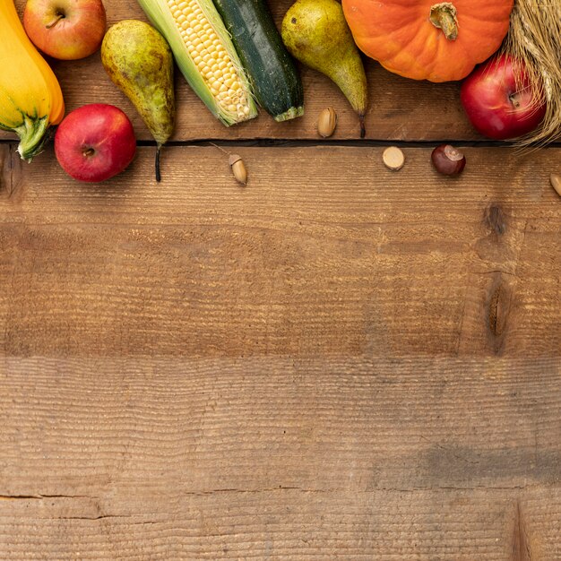 Colourful pumpkins frame with copy space