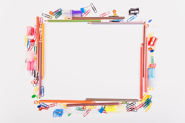 Free photo colourful school stationery