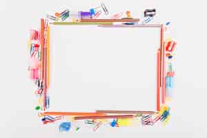 Free photo colourful school stationery