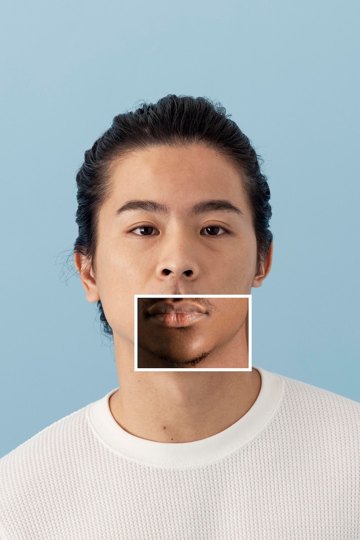 無料Photo 顔の特徴の組み合わせのコンセプト