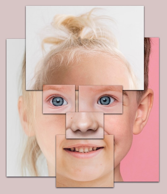 Free photo combination of facial features portrait