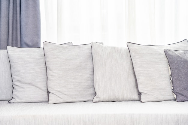 Comfortable pillow on sofa decoration interior