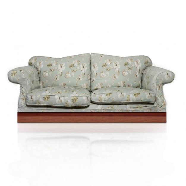 Comfortable sofa with floral decoration