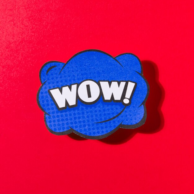 comic lettering wow on red background