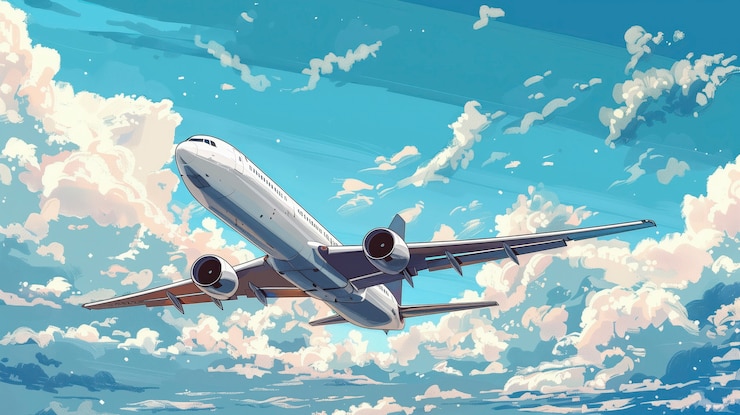 無料Photo コミックスタイルの飛行機イラスト