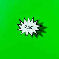 Free photo comic text boom bubble in pop art style on green backdrop