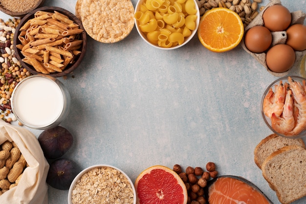 Foto gratuita allergeni alimentari comuni per le persone