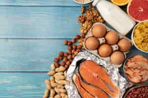 Free photo common food allergens for people