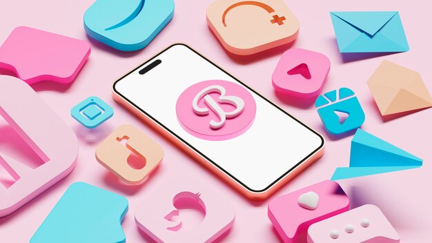 Иконки коммуникаций и социальных сетей на смартфоне