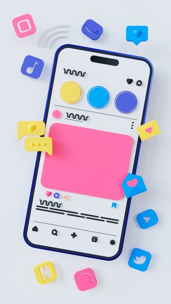 Иконки коммуникаций и социальных сетей на смартфоне