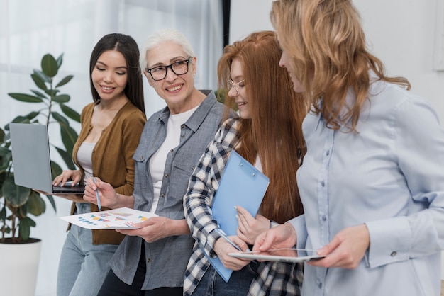 Community of beautiful women working together