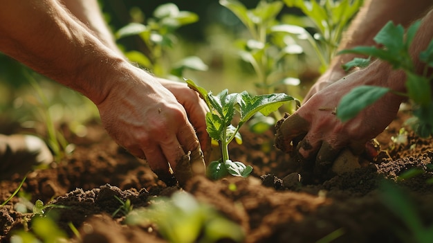 Community of people working together in agriculture to grow food