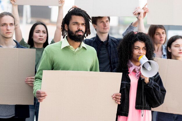 Community standing together and protesting