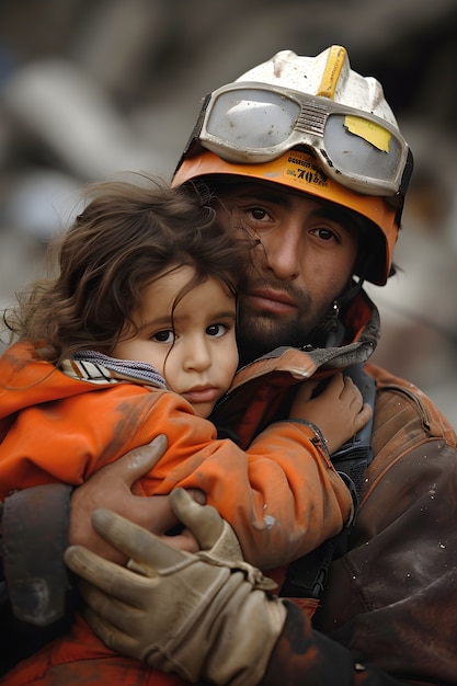 Foto gratuita il sostegno della comunità e la gentilezza delle persone raffigurate in una scena in stile cinematografico.