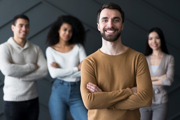 Community of young people smiling