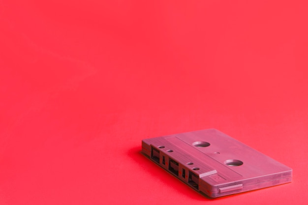 Compact cassette on red