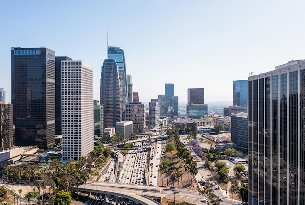 Free photo complex aerial view of city