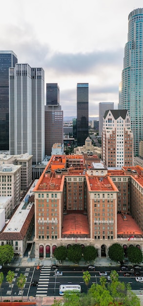 Бесплатное фото Комплексный вид с воздуха на город