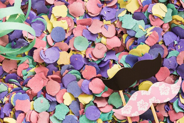 Composed bright confetti with party decor