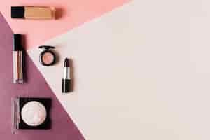 Free photo composition of arranged cosmetics for women