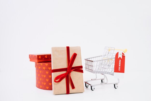 Composition for black friday with shopping cart