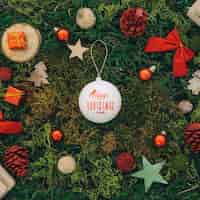 Free photo composition for christmas with ball