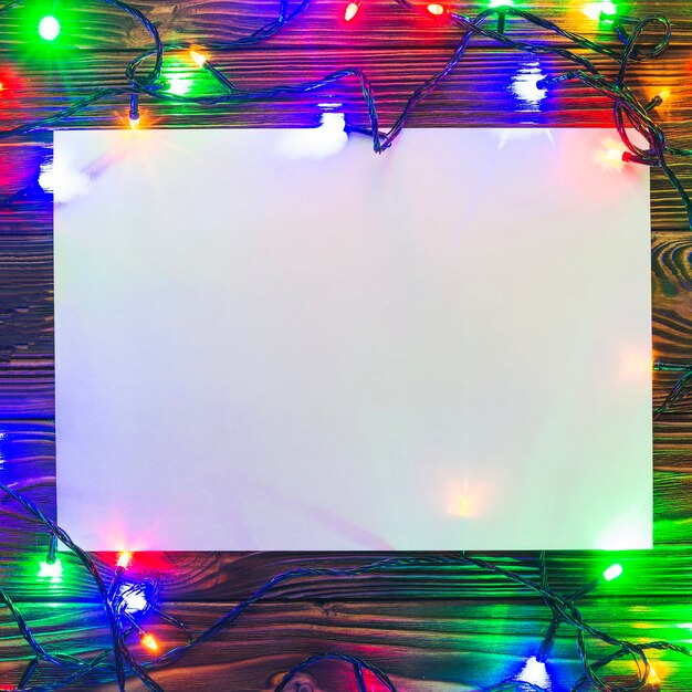 Free photo composition for christmas with page of paper
