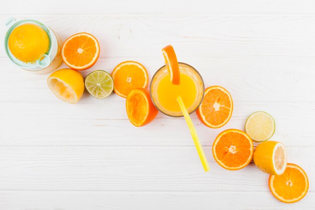 柑橘系の果物とジュースの組成