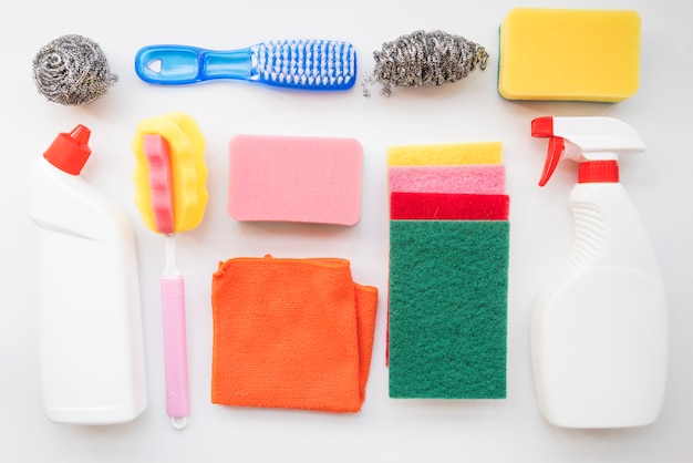 Free photo composition of cleaning objects