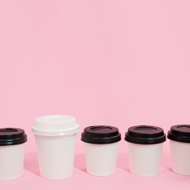 Composition of coffee cups for individuality concept