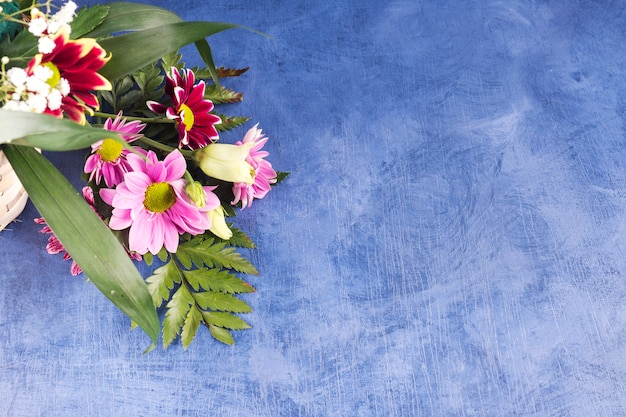 Foto gratuita composizione di fiori colorati e piante tropicali