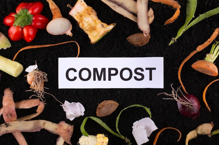 Free Photo composition of compost made of rotten vegetables