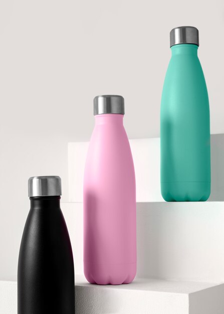 Composition of different colored tumblers