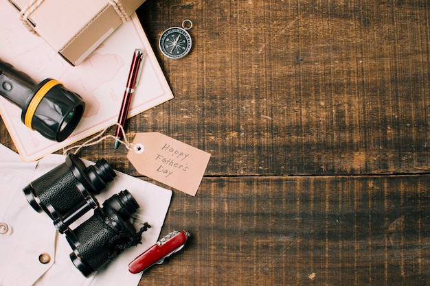 Composition of different objects for fathers day