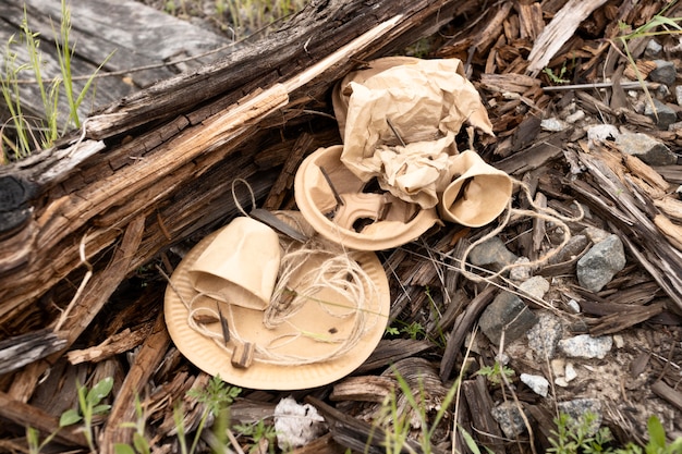 Free photo composition of dirty dumped objects