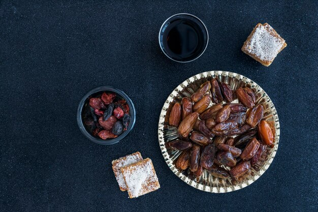 Composition of dry fruits and tasty biscuits